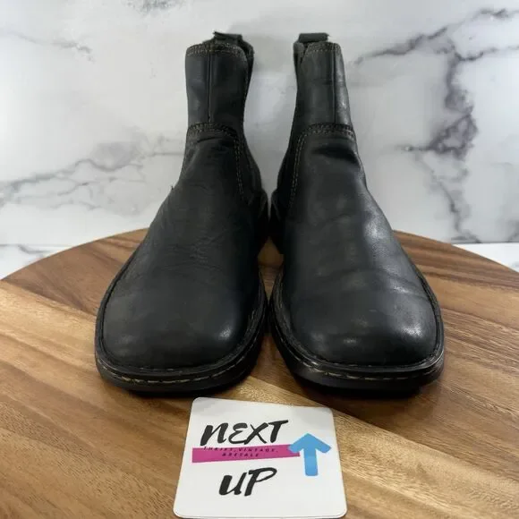 Men’s sz 11.5-Born Hemlock Boots Black Leather Chelsea Pull On Dress Casual Work - Picture 2 of 10